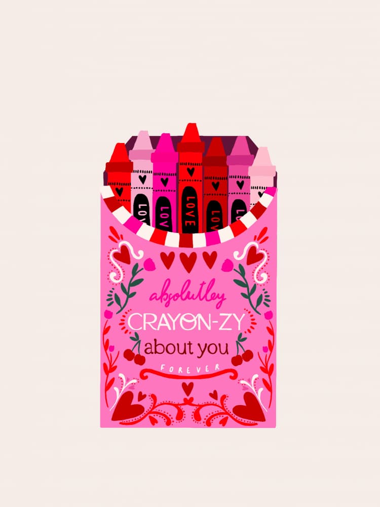 Crayon Crazy Valentine Hearts by Aislinn Simmonds — canvas wall art