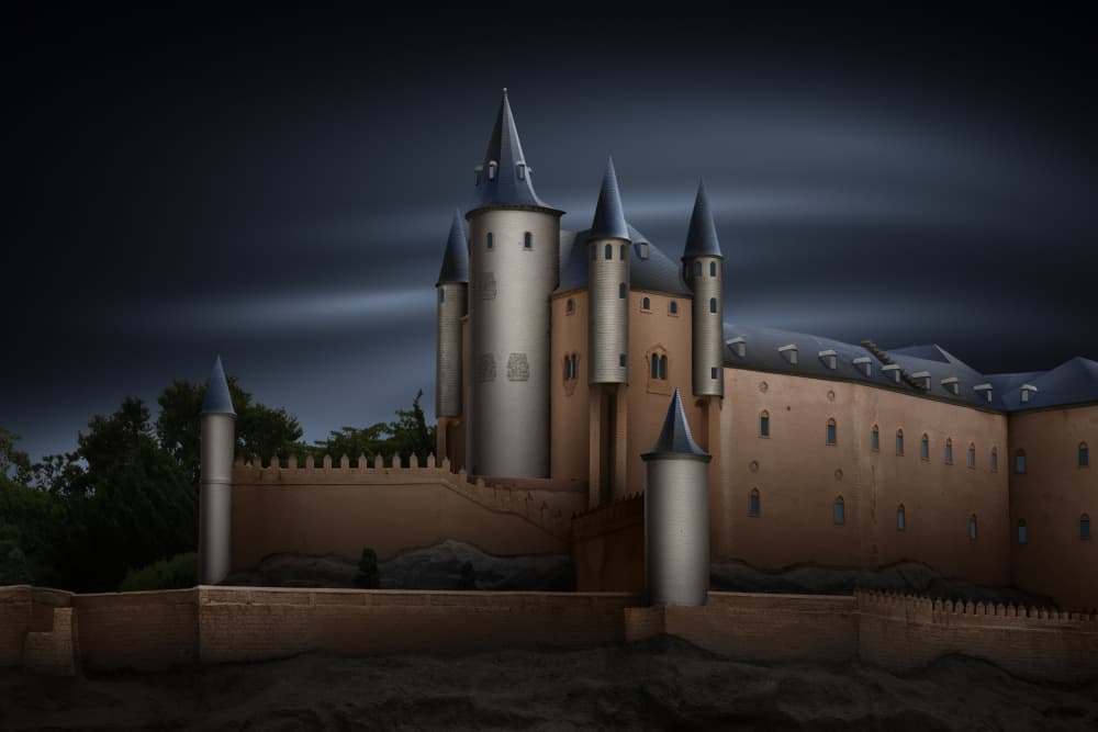 Dark Medieval Castle by Shuchuan Liu — canvas wall art