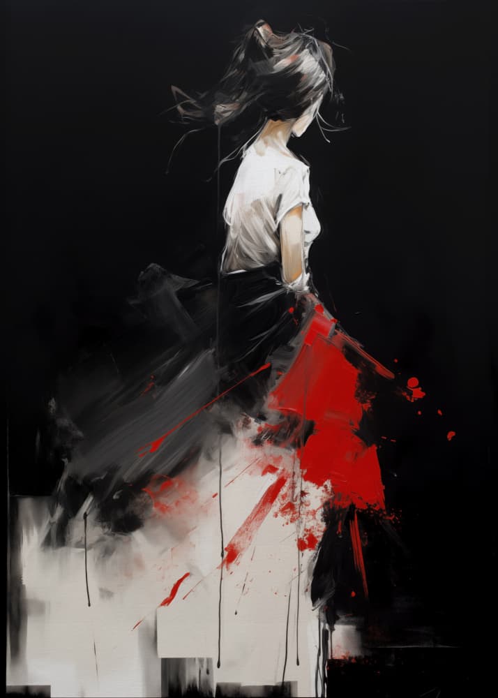 Expressive Red Dance by Andreas Magnusson — canvas wall art