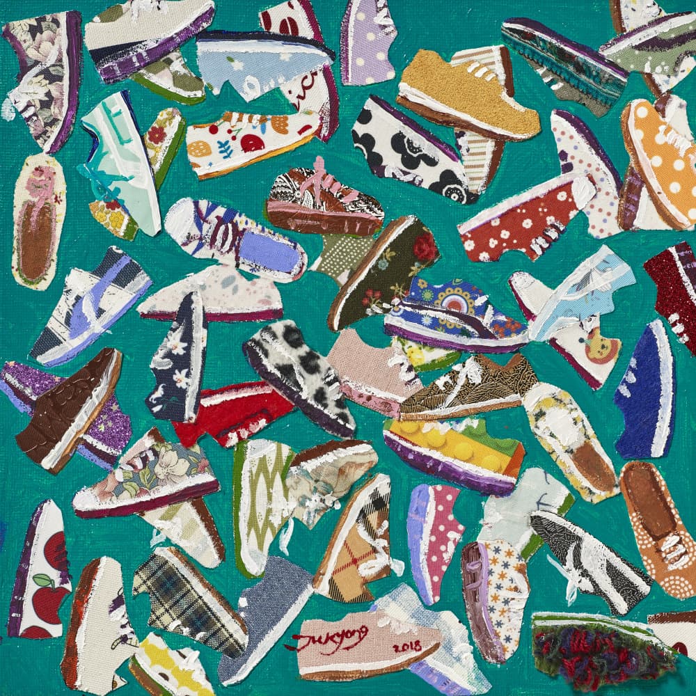 Colorful Shoe Collection by Jukyong Park — canvas wall art