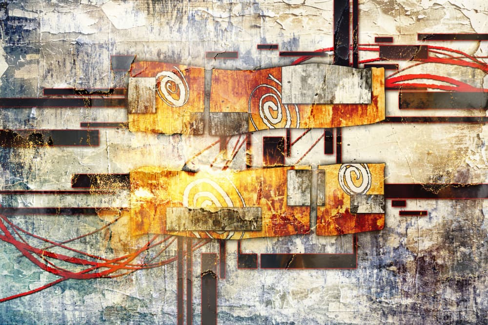 Distressed Urban Spirals by Rafal Kulik — canvas wall art