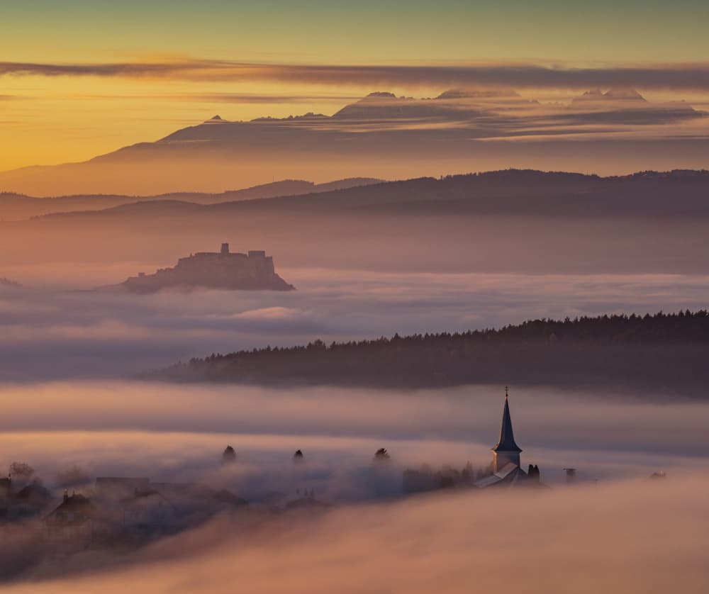 Castle Above The Mist by Peter Hrabinsky — canvas wall art