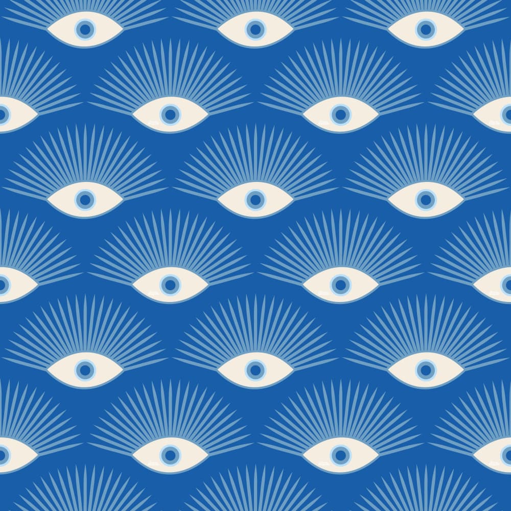 Radiant Blue Eye Pattern by Carrie Cantwell — canvas wall art