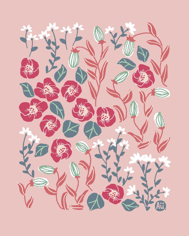Delicate Garden Flowers by Aia Ueno — canvas wall art
