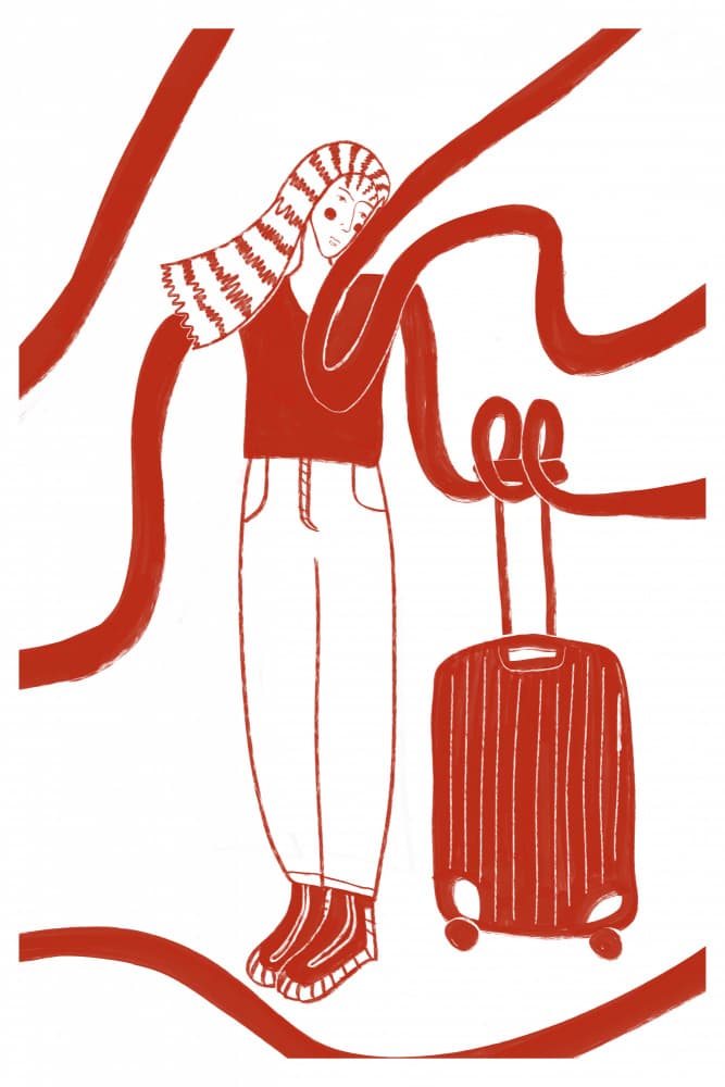 Thoughtful Traveler by Mela Patterns — canvas wall art