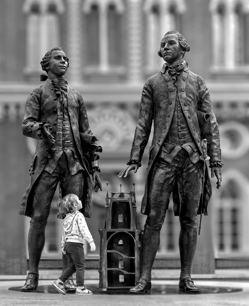 Curious Child Grand Statues by Irene Wu — canvas wall art