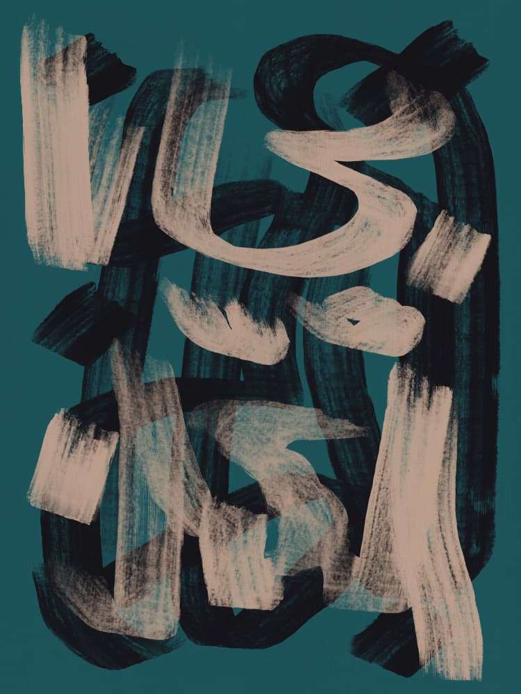 Fluid Teal Strokes by Little Dean — canvas wall art