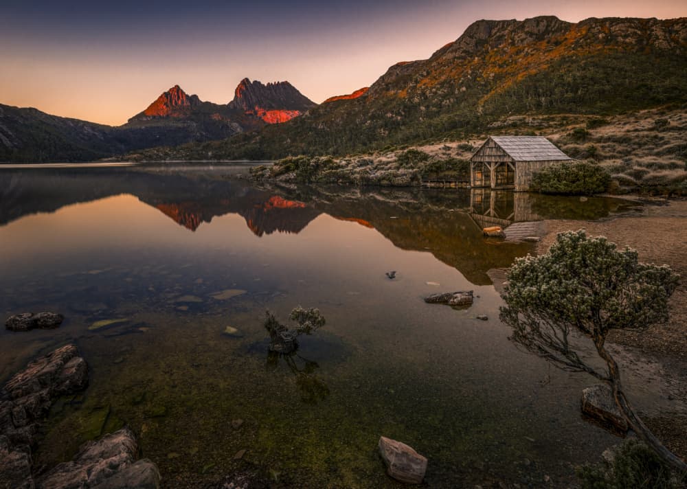 Sunrise Mountain Lake Reflection by Raimondo Restelli — canvas wall art