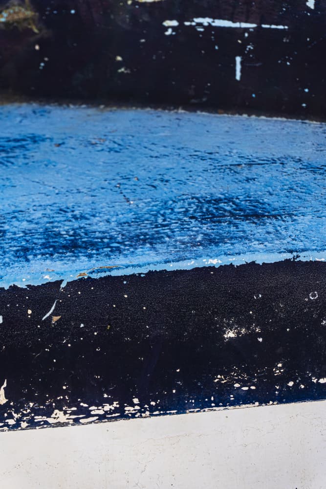 Weathered Blue Paint Layers by Michael Bangiev — canvas wall art