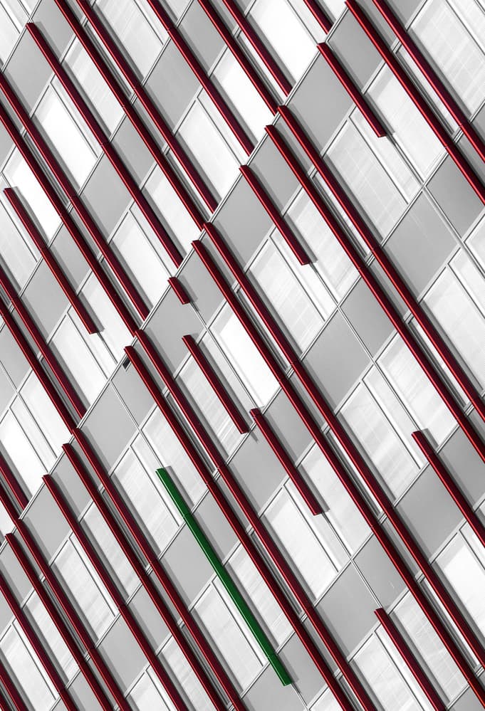 Diagonal Red Green Pattern by Greetje van Son — canvas wall art