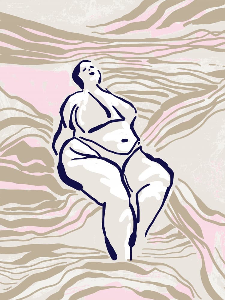 Curvy Woman Relaxing by Annick — canvas wall art