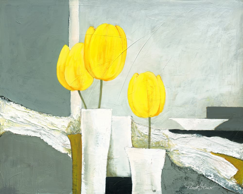 Vibrant Yellow Tulips by Renate Holzner — canvas wall art