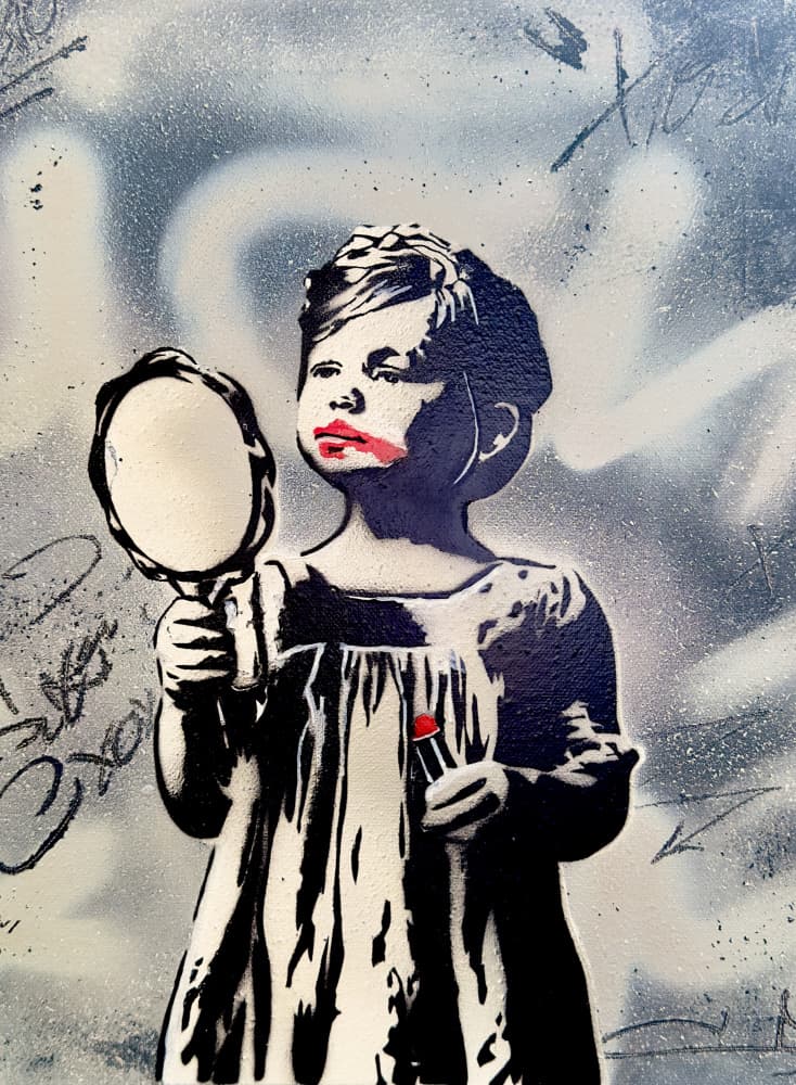 Little Girl Red Lipstick by Suzan Habib — canvas wall art