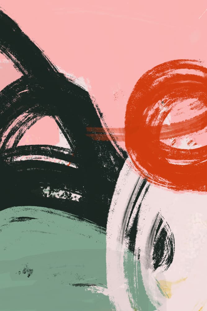 Abstract Circles and Strokes by Jilli Darling — canvas wall art
