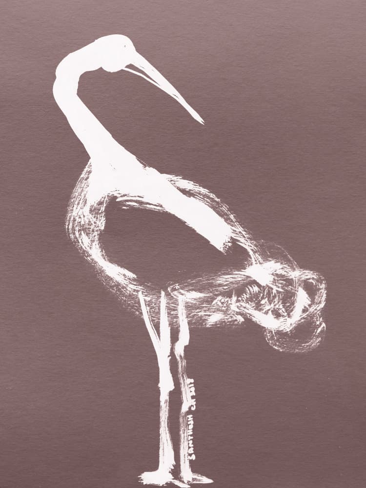 Abstract White Ibis by Santhosh ch — canvas wall art