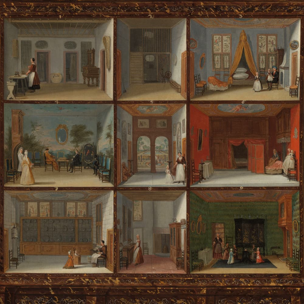 Historical Dollhouse Scenes by Marja van den Hurk — canvas wall art