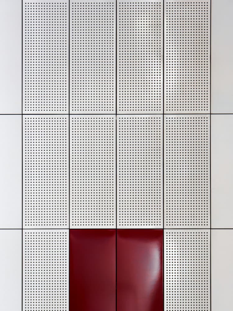 Modern Red Panel Grid by Marius Surleac — canvas wall art