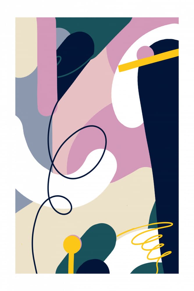 Modern Abstract Shapes by Jilli Darling — canvas wall art