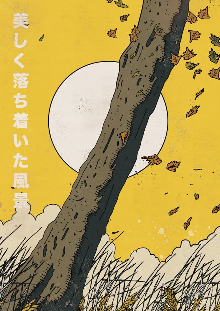 Autumn Moon Tree by Nicholas — canvas wall art