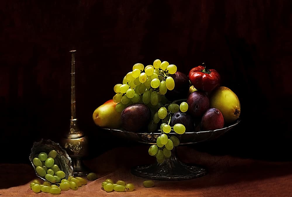 Opulent Fruit Still Life by Emine Basa — canvas wall art