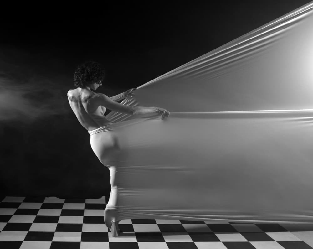 Monochrome Fabric Dancer by Yoram GIL — canvas wall art