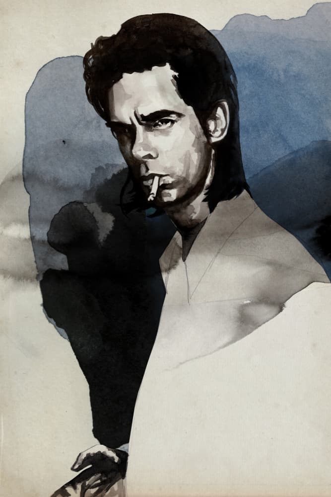Pensive Man Smoking by David Diehl — canvas wall art