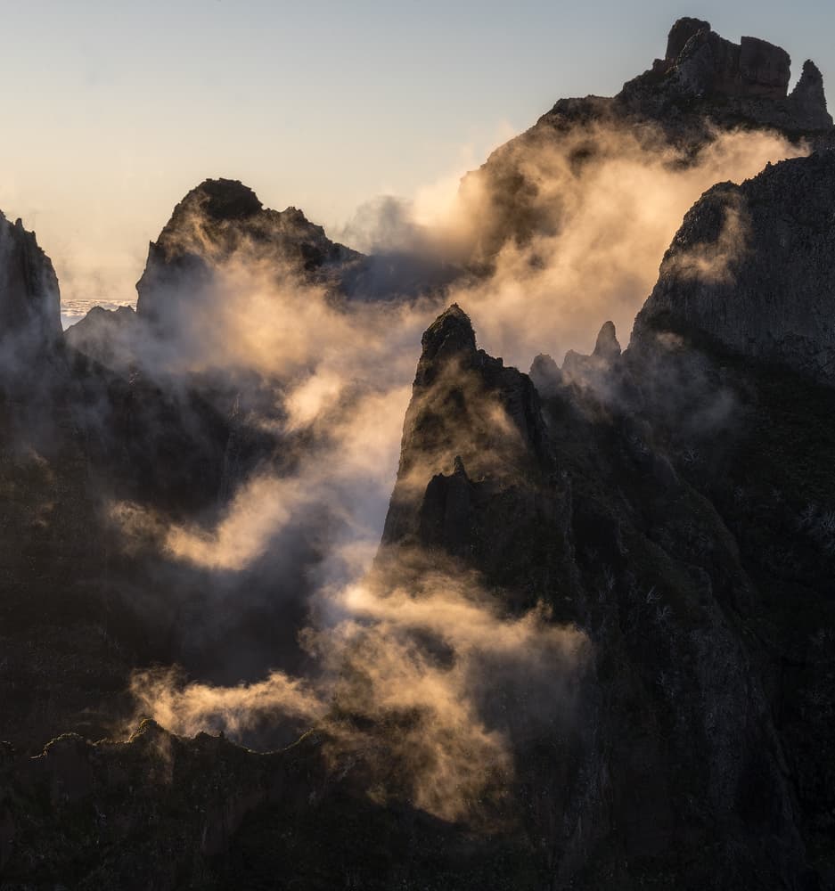 Misty Mountain Peaks by Karsten Wrobel — canvas wall art
