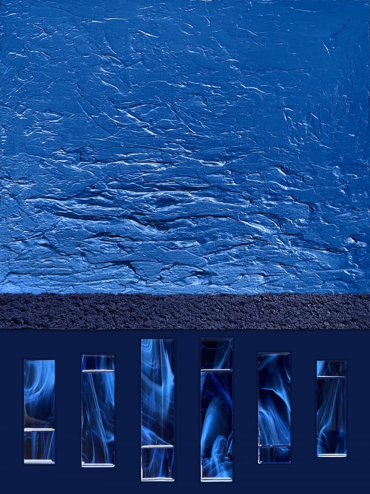 Abstract Blue Smoke Flow by Alyson Storms — canvas wall art
