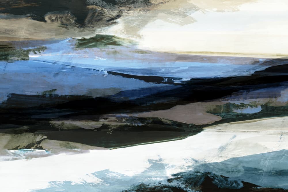 Abstract Blue Waterscape by cartissi — canvas wall art
