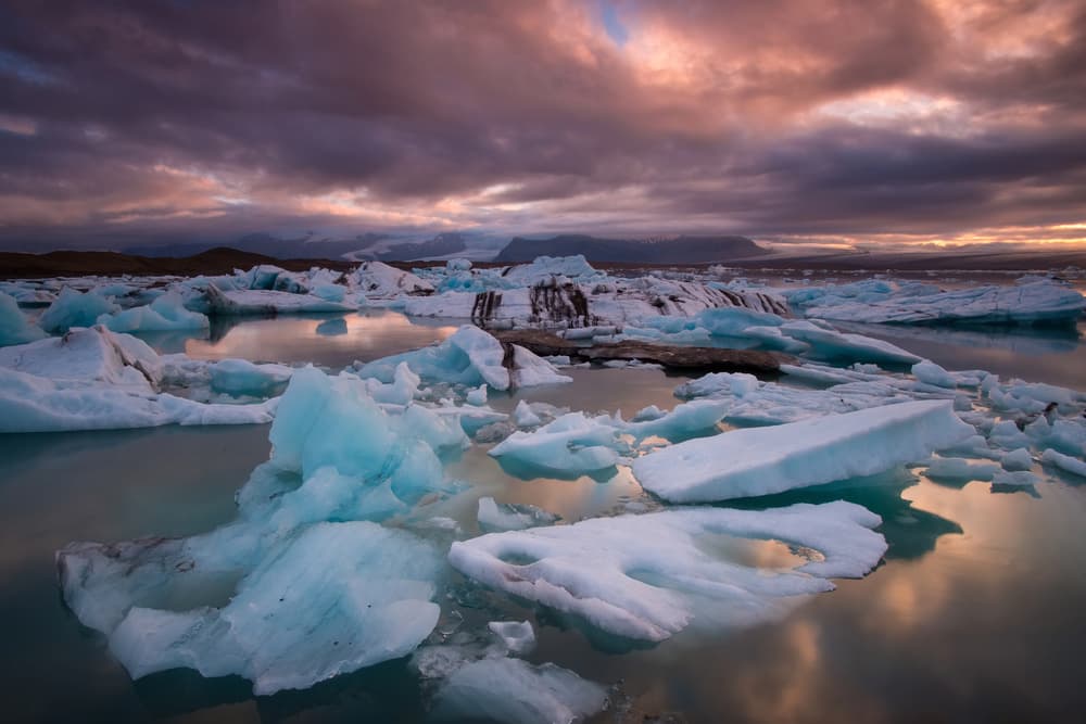 Glacial Ice Lagoon Sunset by Petr Simon — canvas wall art