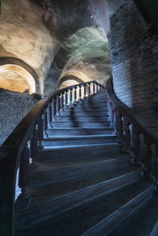 Old Staircase by Oskar Baglietto — canvas wall art