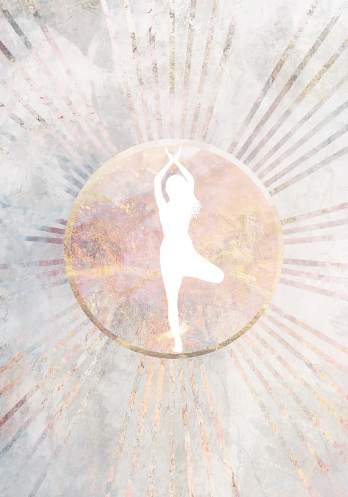 Golden Yoga Balance by Sarah Manovski — canvas wall art