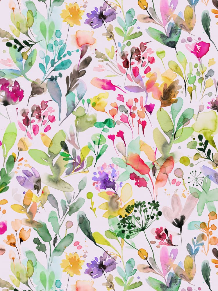 Whimsical Watercolor Flowers by Ninola Design — canvas wall art