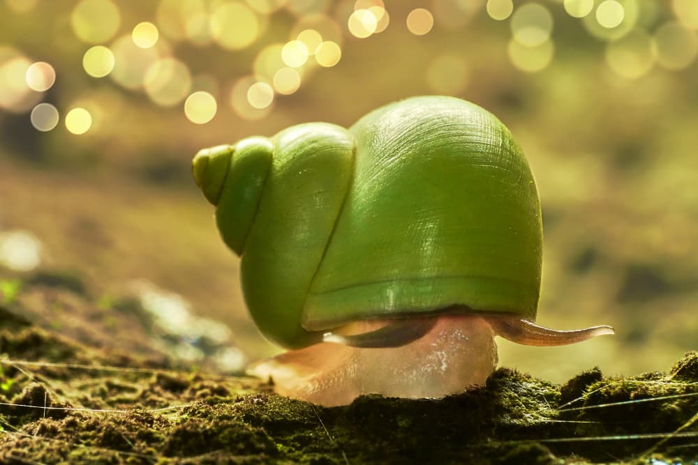 Glowing Green Snail by MingLun Tsai (蔡明倫) — canvas wall art