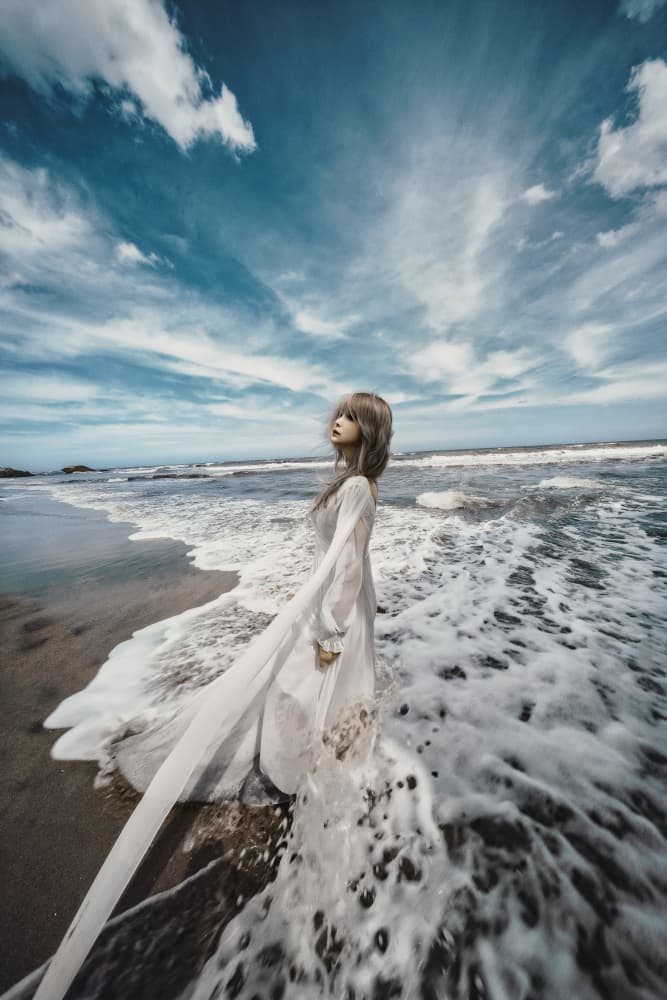 Ethereal Woman Seashore by KOIKI — canvas wall art