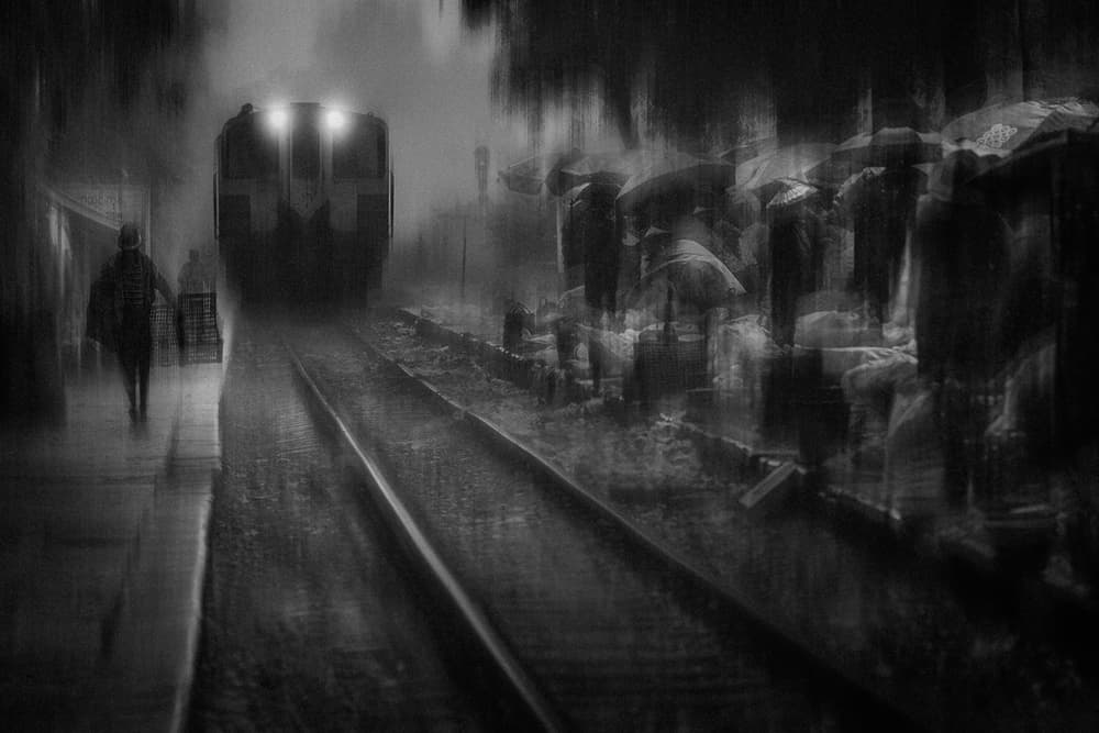 Rainy Train Station by António Carreira — canvas wall art