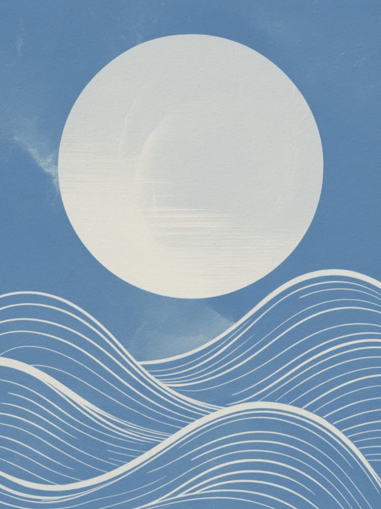Moon Over Waves by Andreas Magnusson — canvas wall art