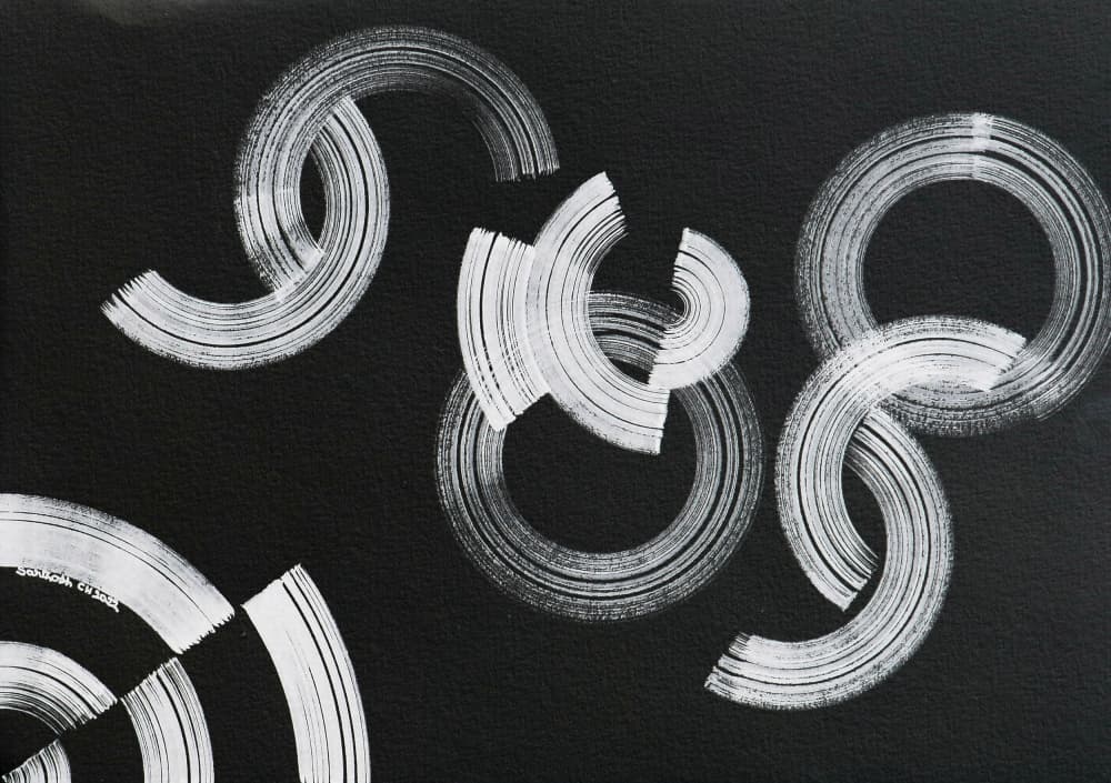 Abstract White Curves by Santhosh ch — canvas wall art