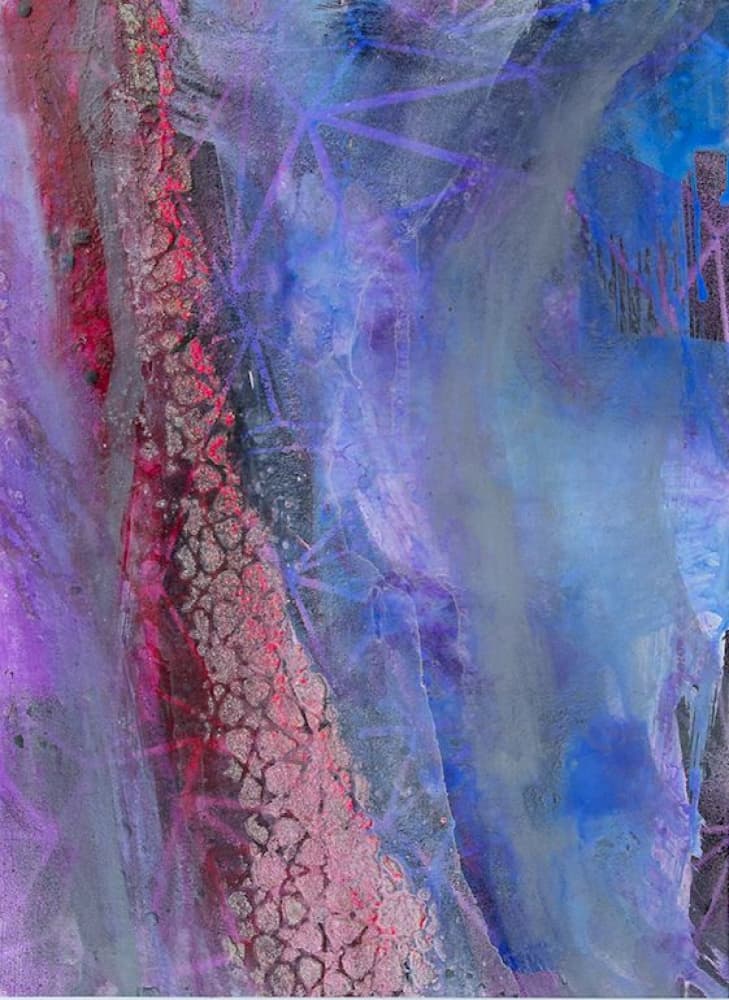 Vibrant Blue Magenta Flow by Deb Chaney — canvas wall art