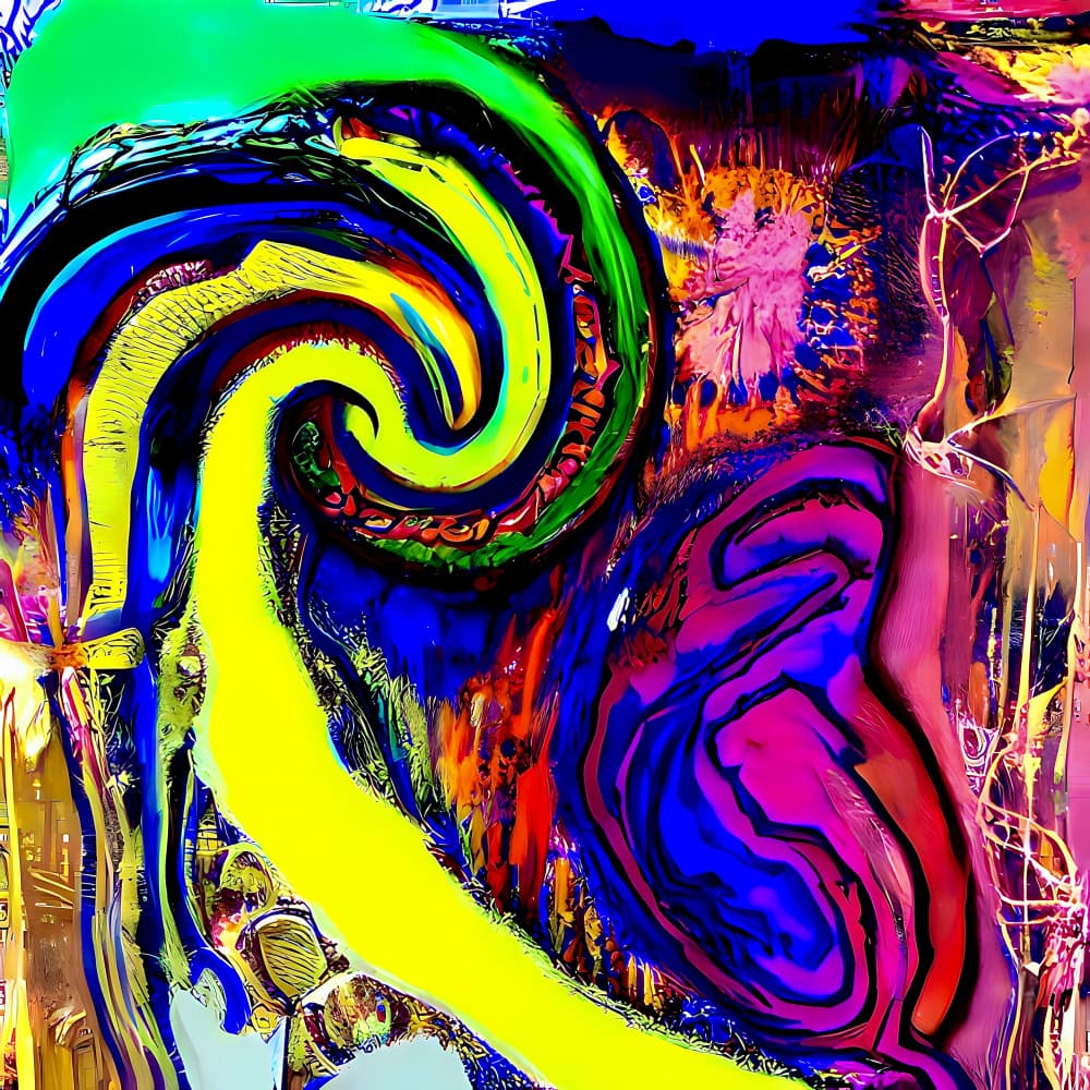 Vibrant Swirling Colors by mnemonixART — canvas wall art