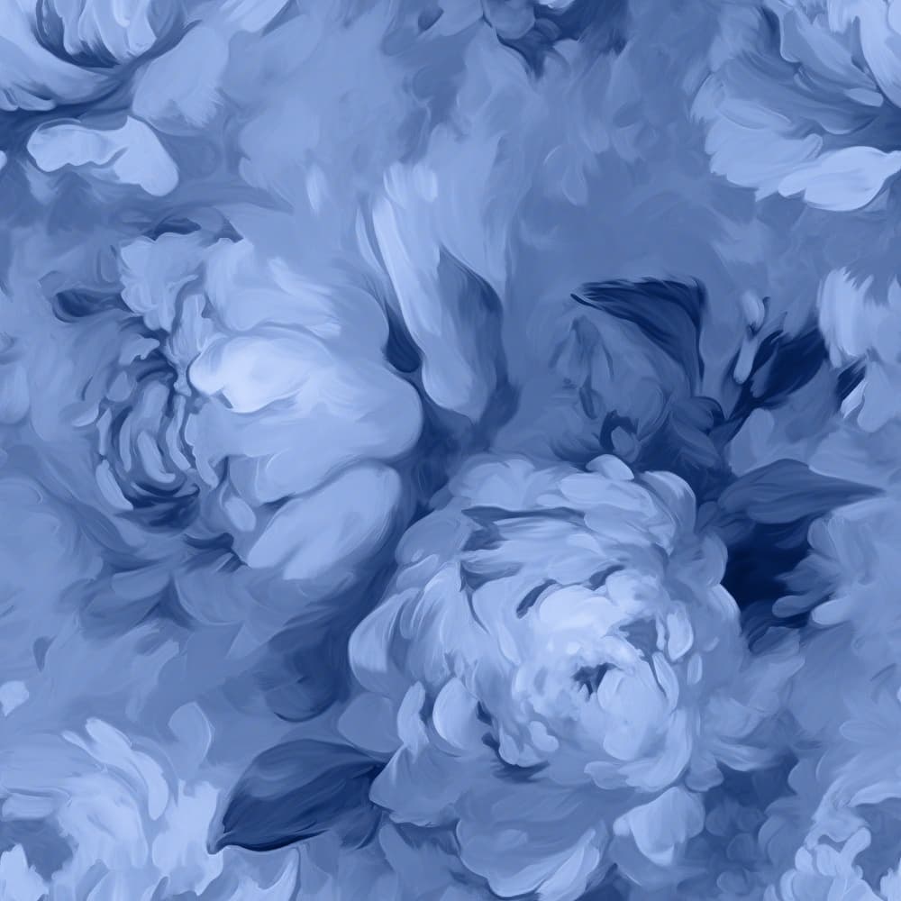 Blue Floral Serenity by Bilge Paksoylu — canvas wall art