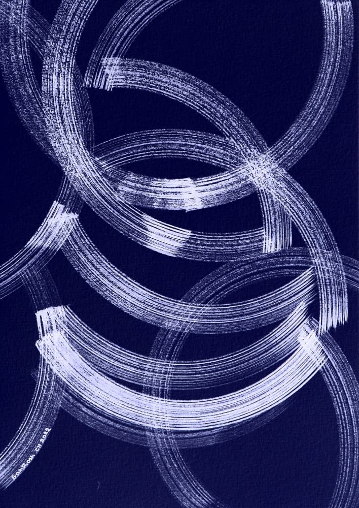 Flowing Indigo Curves by Santhosh ch — canvas wall art