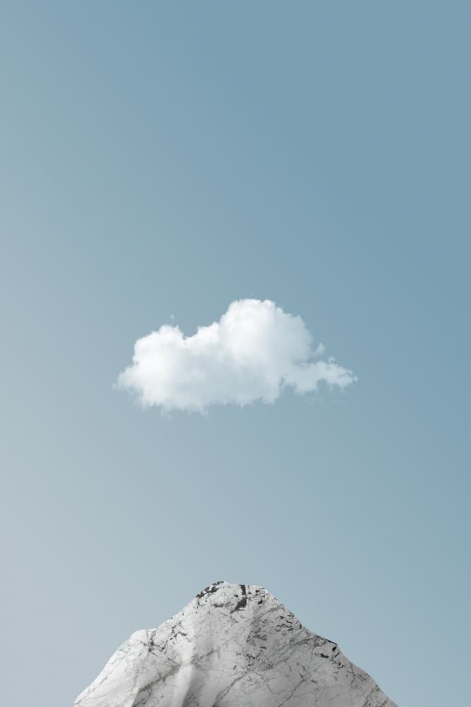 Minimalist Mountain Cloud by amini54 — canvas wall art
