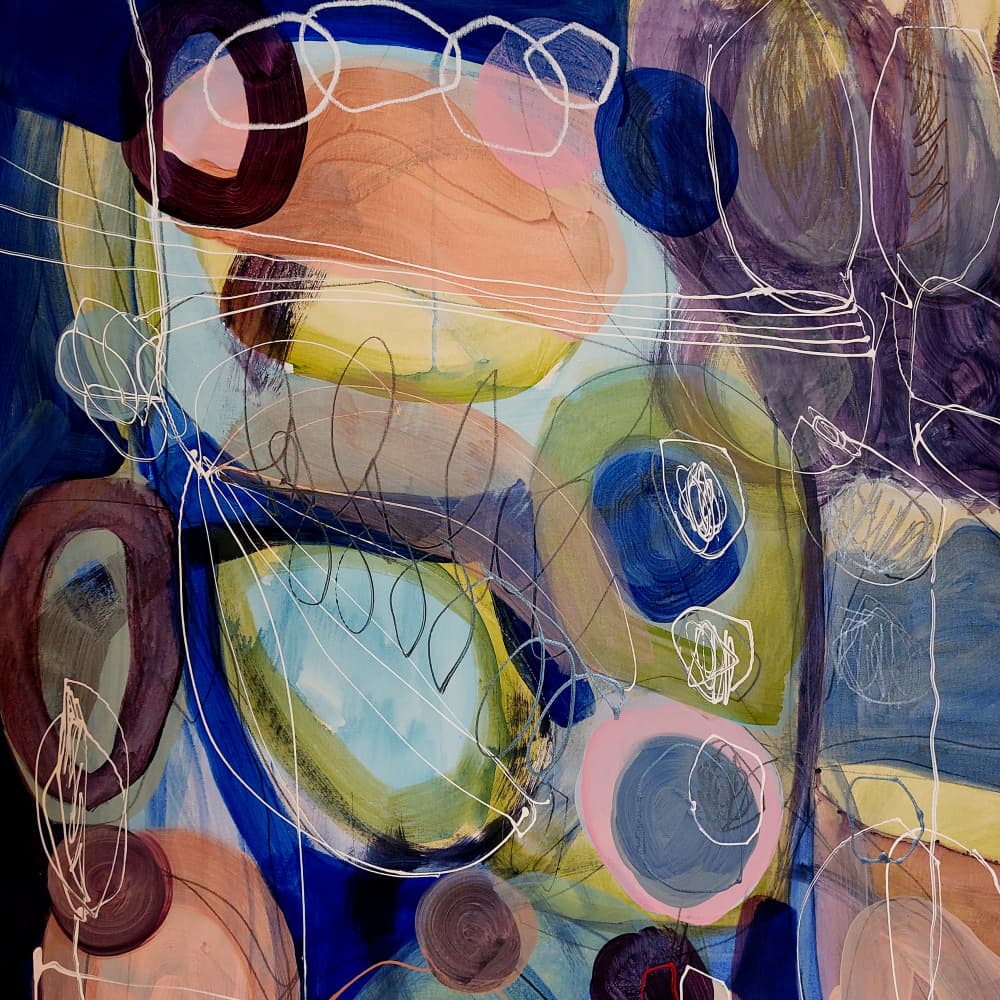 Vibrant Organic Abstract Shapes by Monika Riethmueller — canvas wall art
