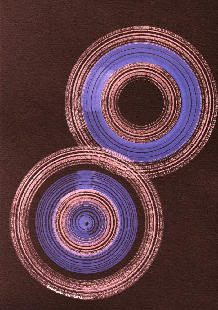 Overlapping Geometric Circles by Santhosh ch — canvas wall art