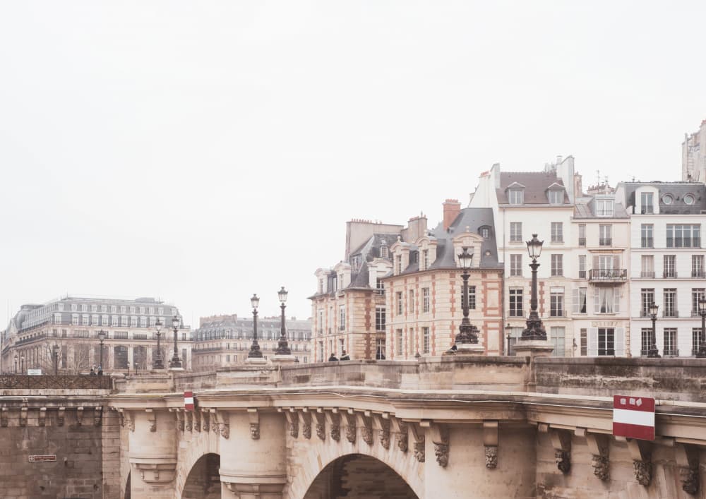 Parisian River Bridge by Talitha McQueen — canvas wall art