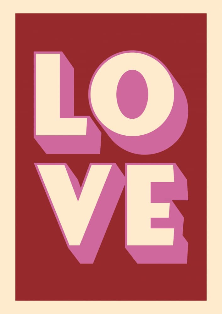 Bold Love Message by Alina Shulhouskaya — canvas wall art