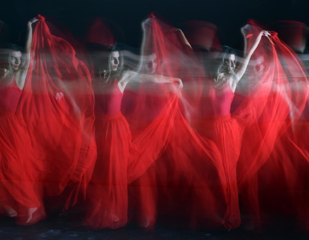 Flowing Red Dancer by Yoram GIL — canvas wall art