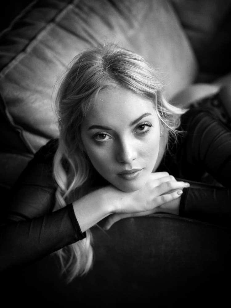 Pensive Blonde Gaze by Chris Bos — canvas wall art