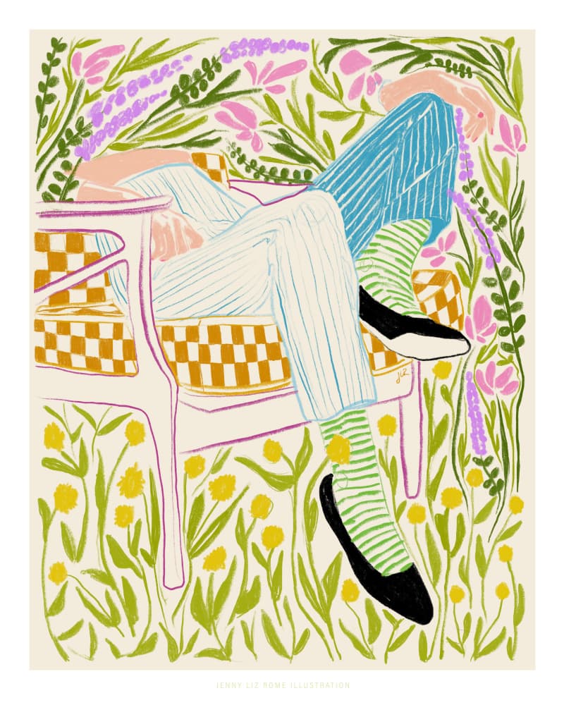 Jlr Quiet in the garden 2 by Jenny Liz Rome — canvas wall art
